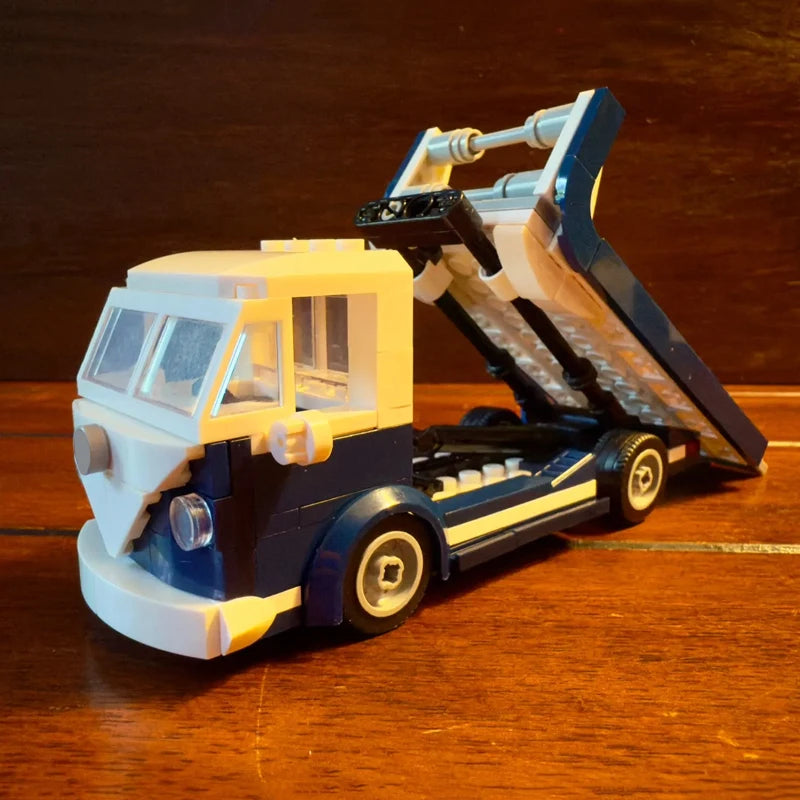 Bricklink Technical Car 10220 VW T1 Trailer Fit Mini Scale Tow Truck 6 Studs Wide Vehicles Sets Building Blocks Kid Toys Gift