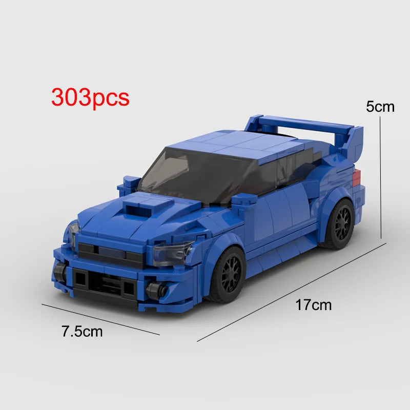 MOC Subaru WRX STI 303pcs racing sports car Vehicle Racer Building Blocks Brick Creative Garage Toys for Boys