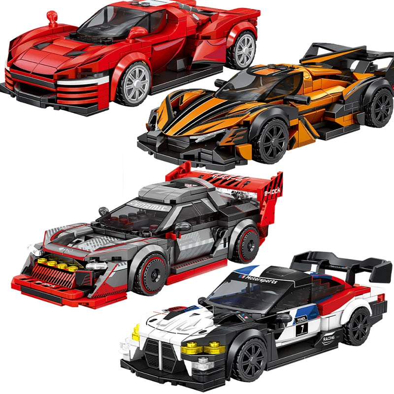 Technical Car City Speed  Racing Car Building Blocks Sports Car Garage Carro Rennau Voiture MOC Creative Vehicle Toys