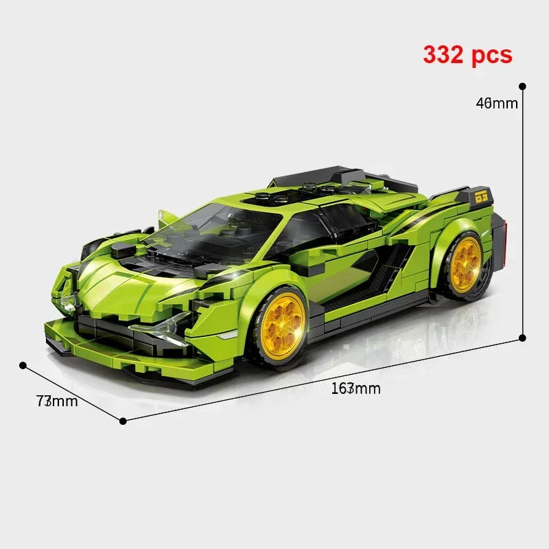 Technical Car City Speed  Racing Car Building Blocks Sports Car Garage Carro Rennau Voiture MOC Creative Vehicle Toys